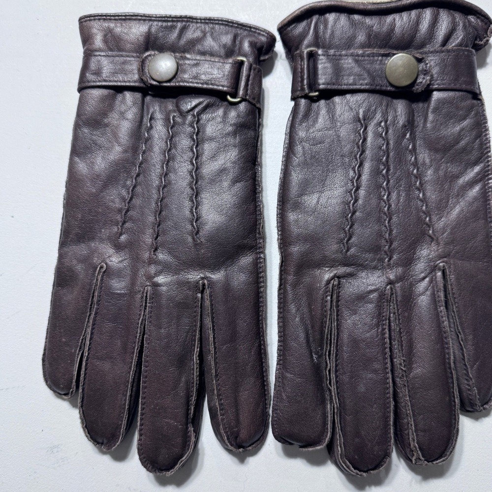Eddie Bauer Leather Gloves Women Small Petite Brown Thinsulate Calfskin Heritage